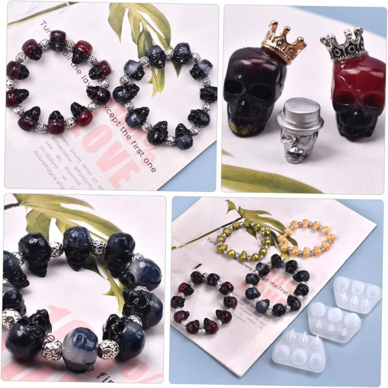 Jewelry Making Mold - 3Pcs Skull Pendant Resin Mold Jewelry