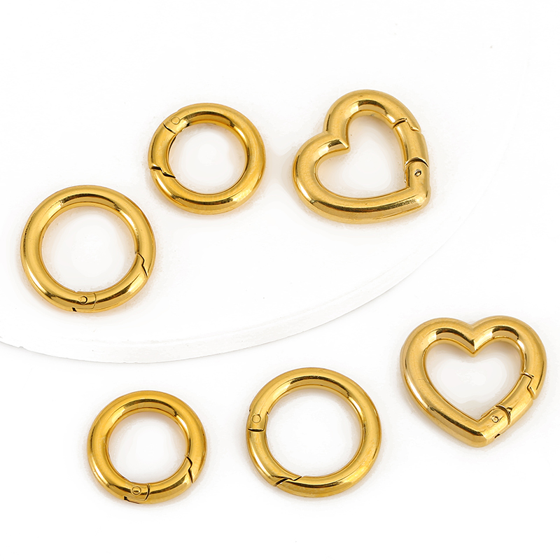 Jewelry Making Supplies - 2pcs Stainless Steel Clasps Heart Round