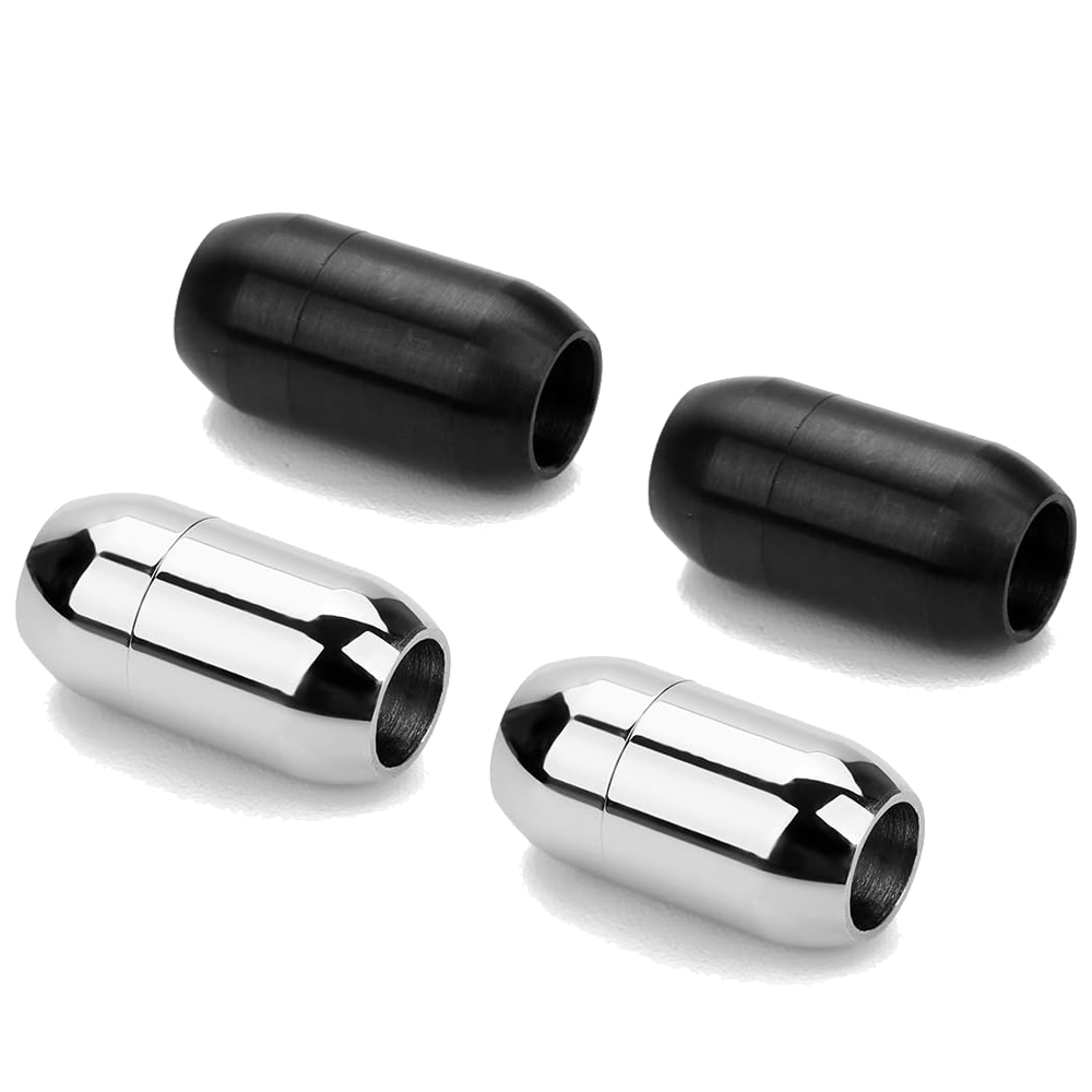 Jewelry Making Supplies - 2pcs Stainless Steel Magnetic Clasp Leather