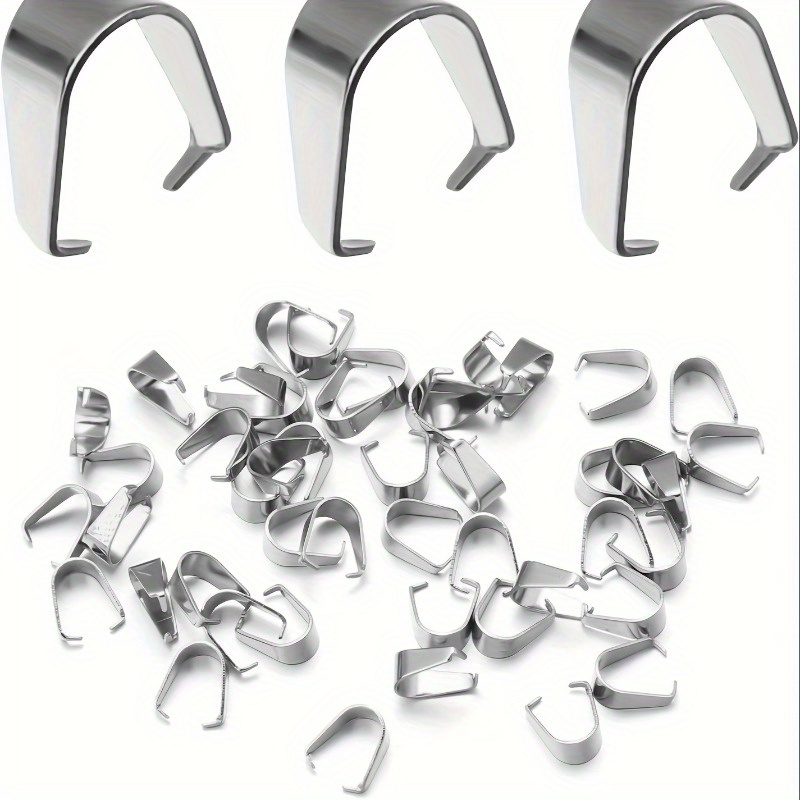 Jewelry Making Supplies - Pinch Clip Pendant Clasp Bail Connector