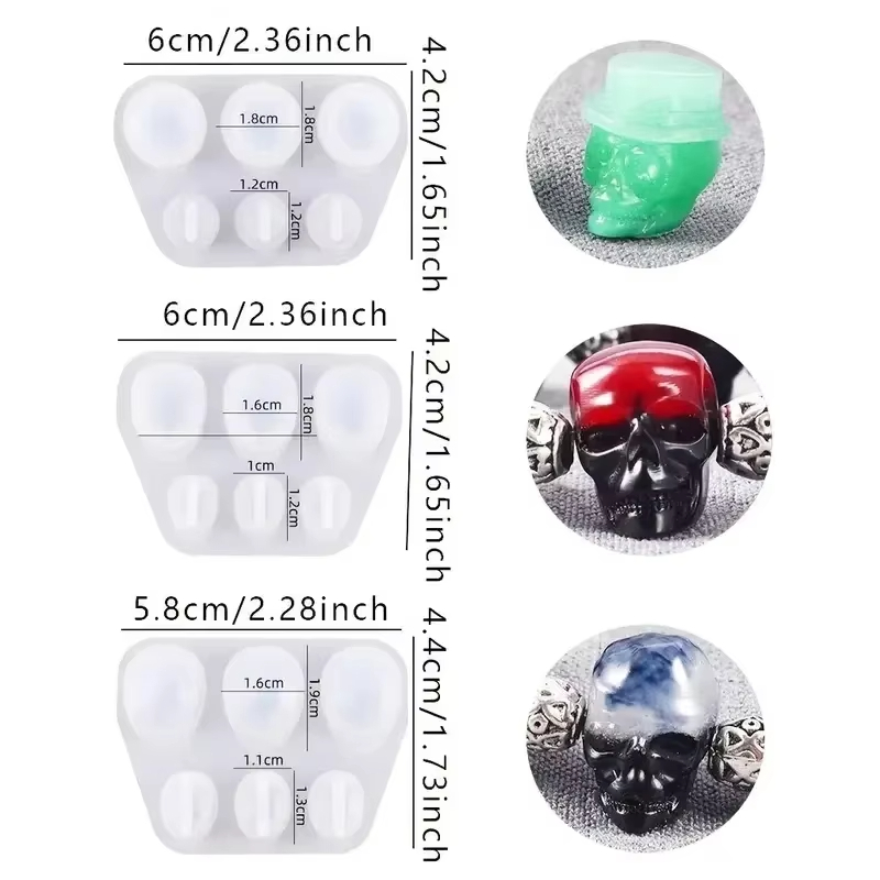 3Pcs Skull Pendant Resin Mold  - Jewelry Making Mold recension och pris