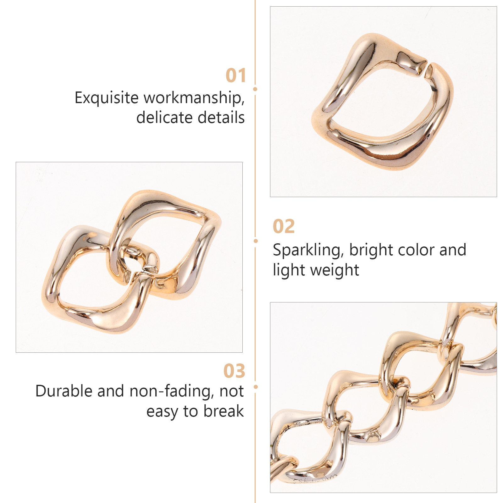 100Pcs Rose Gold Plastic Chain - Jewelry Making Glasses recension och pris