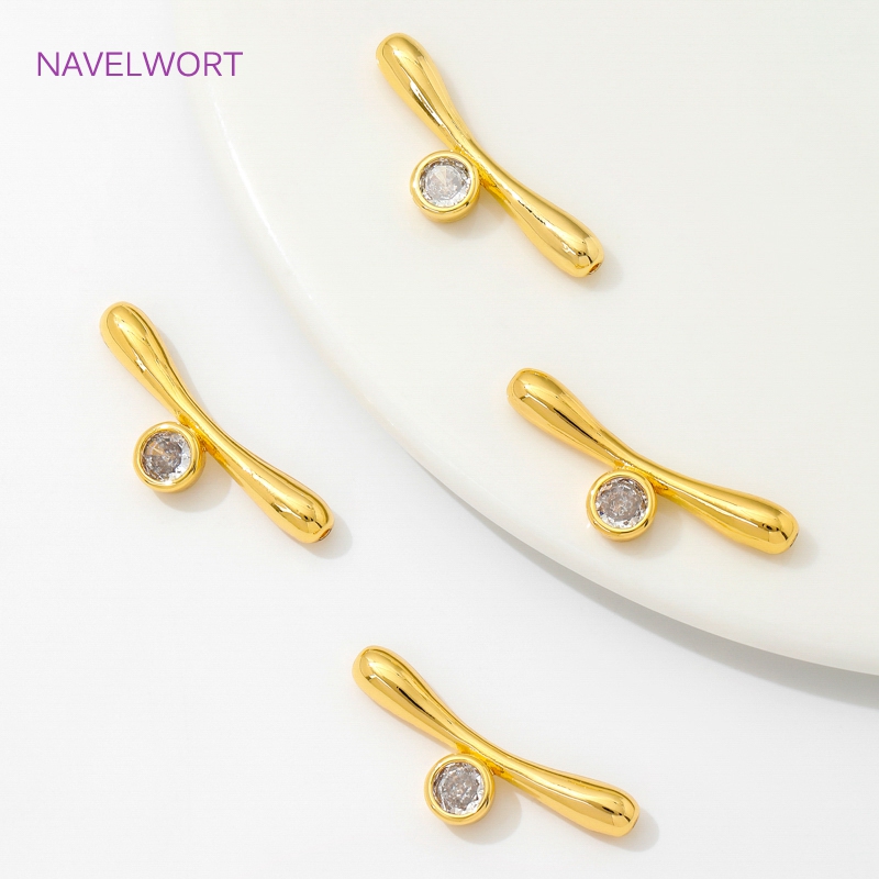 18K Gold Plated Brass Curved T - Jewelry Making Youtube recension och pris