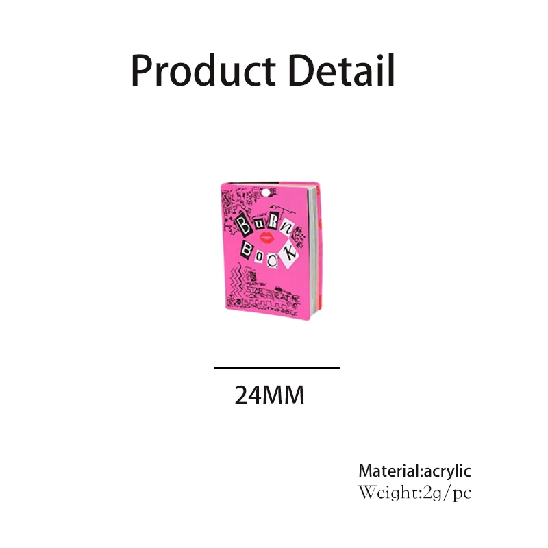 Pink Burn Book Acrylic Pendant - Jewelry Making Guide Book recension och pris