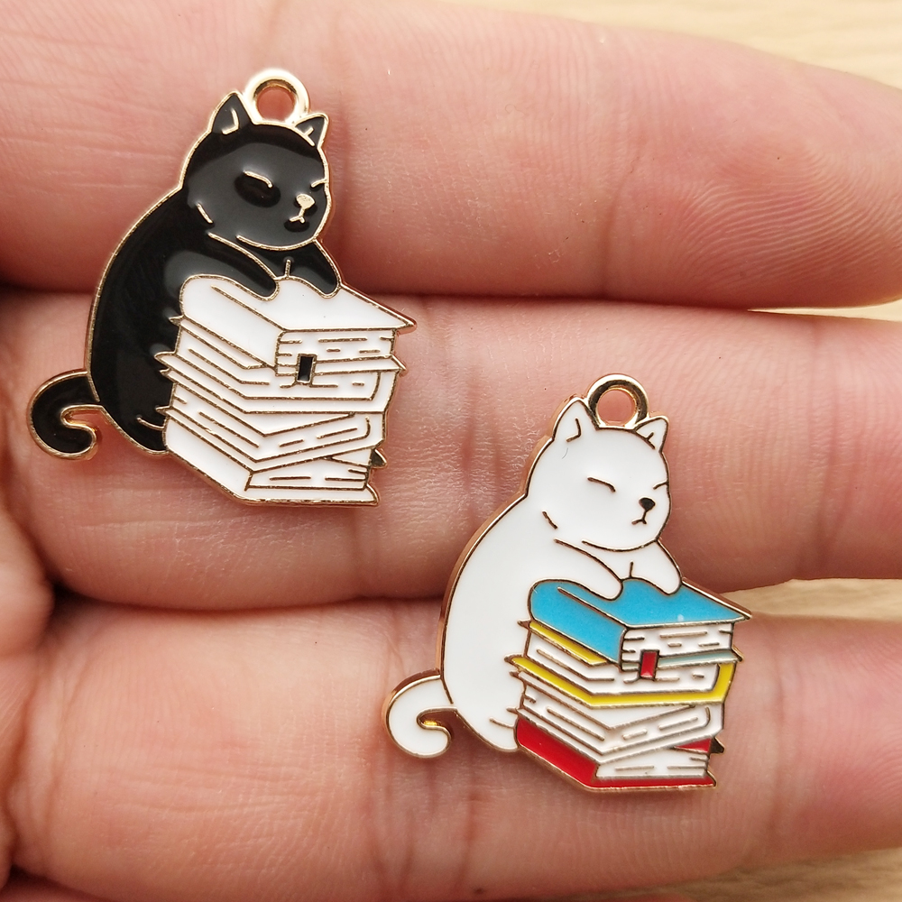 10pcs Book Cat Charm Jewelry A - Jewelry Making Books recension och pris