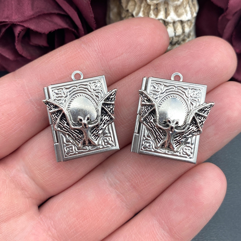 2pcs 27*22mm Bat Book Locket C - Jewelry Making Guide Book recension och pris