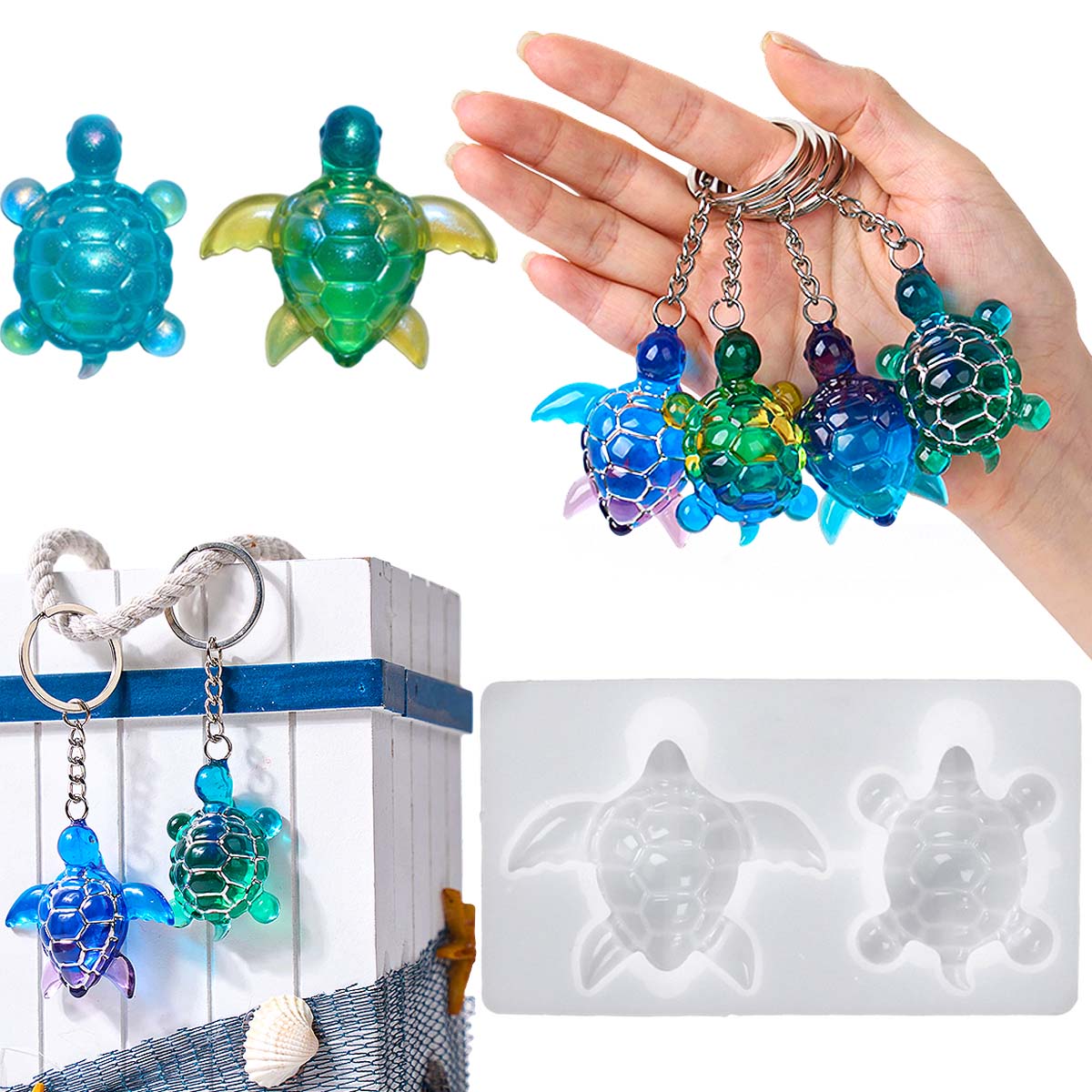 3D Sea Turtle Keychain Silicon - Jewelry Making Mold recension och pris