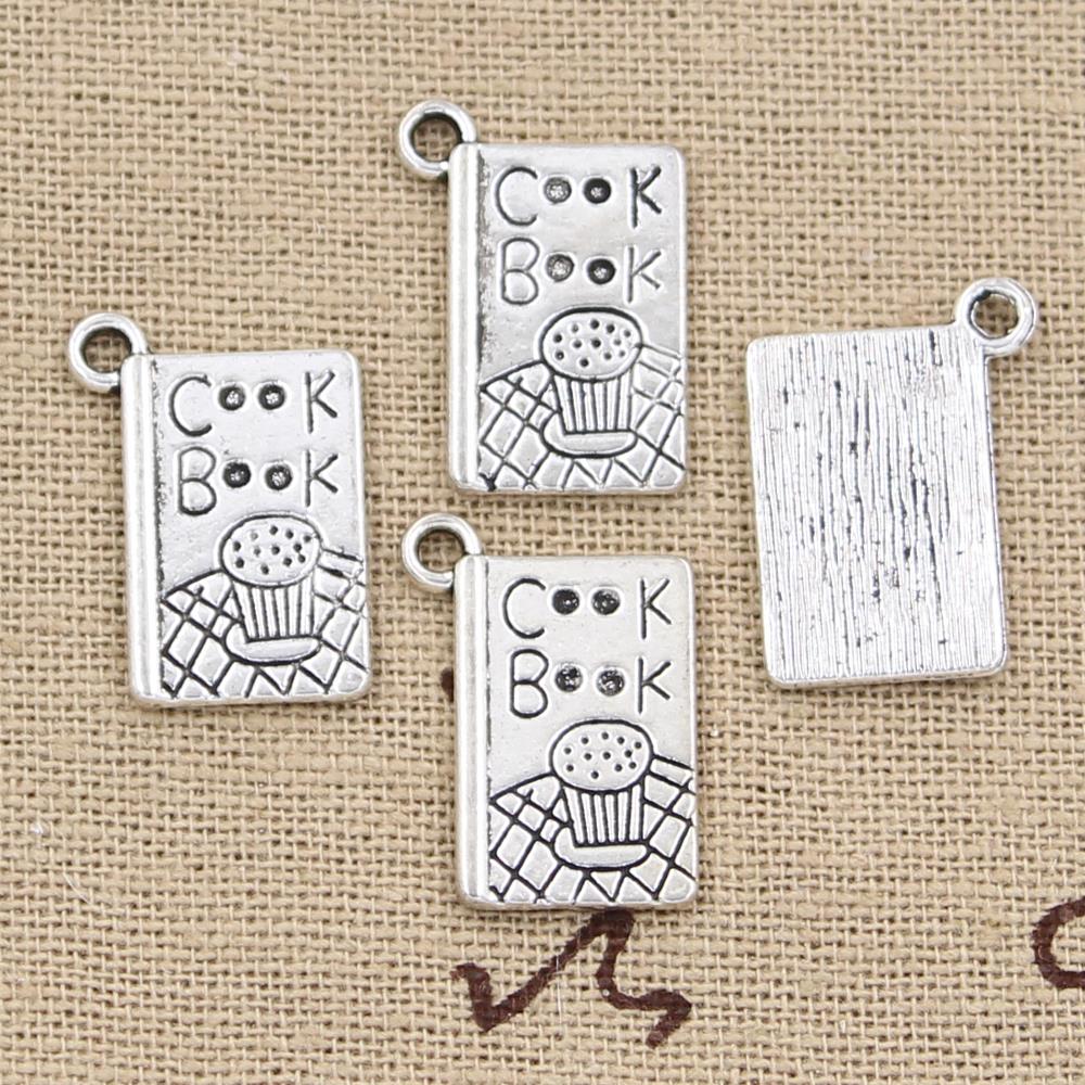 15pcs Charms Cook Book Recipe  - Jewelry Making Guide Book recension och pris