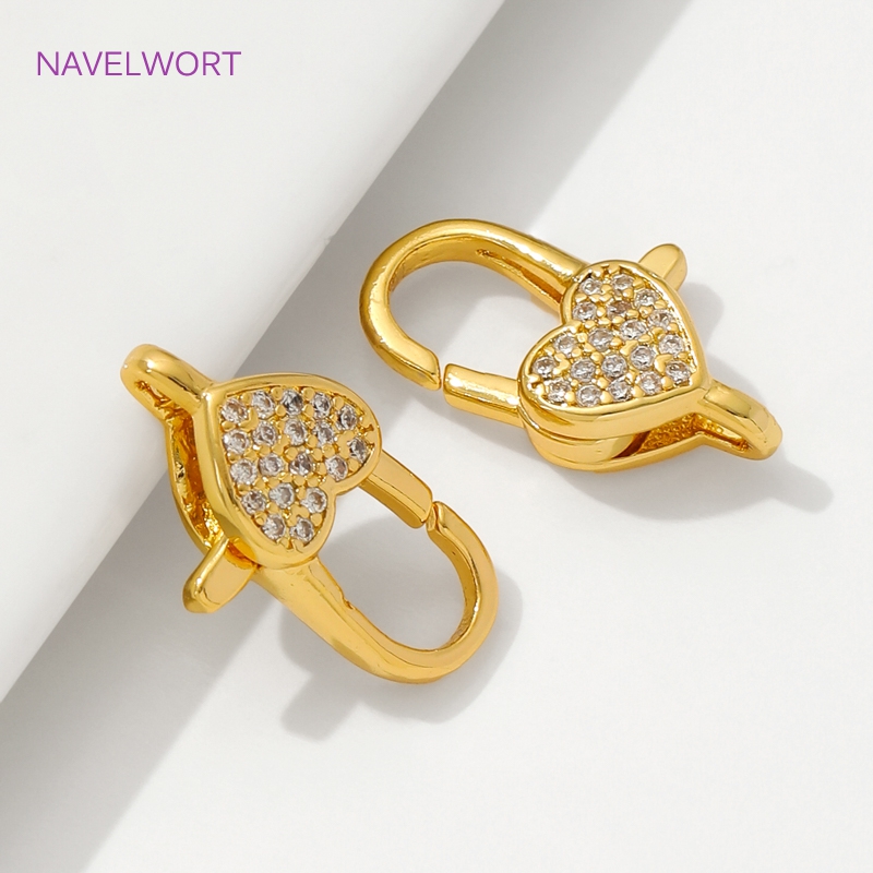 18K Gold Plated Inlaid Zircon  - Jewelry Making Supplies recension och pris