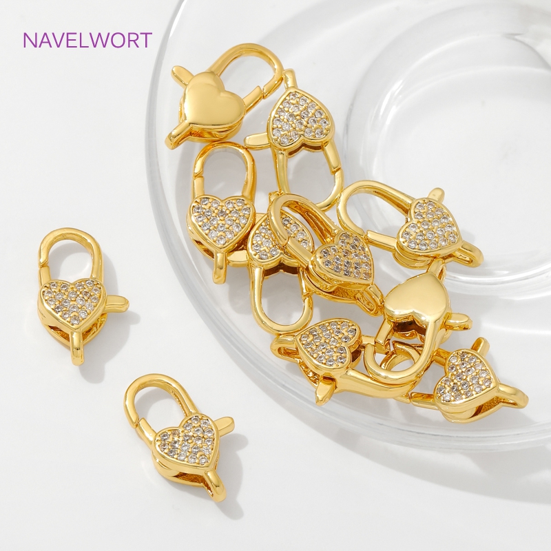18K Gold Plated Inlaid Zircon  - Jewelry Making Supplies recension och pris